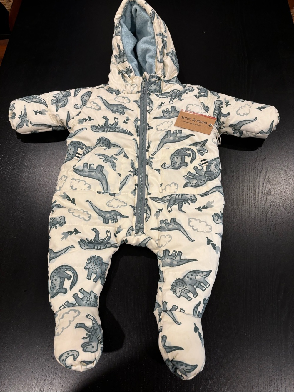 Stitch & Stone NEW Baby Outerwear One Piece Bunting Suit Cream Grey 9 Months
